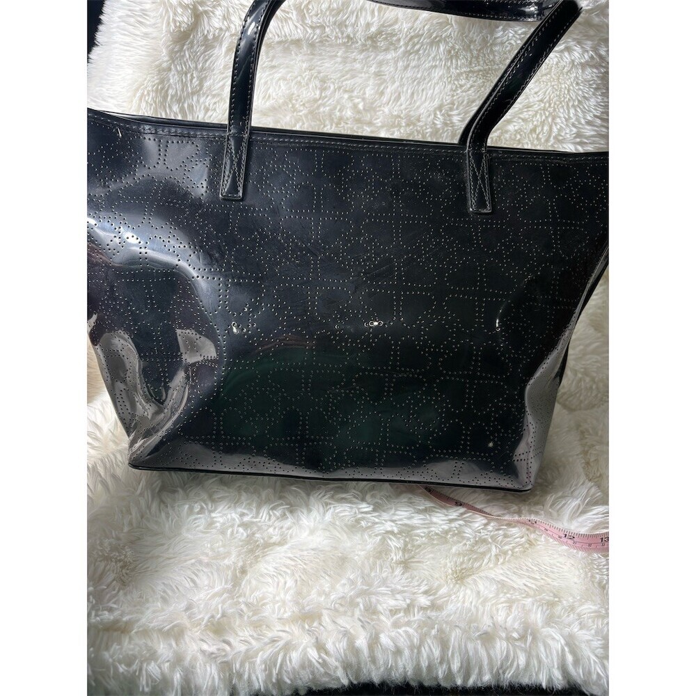 Kate Spade Harmony Metro Tote Womens Large Black Perforated Shoulder Bag - Picture 9 of 13
